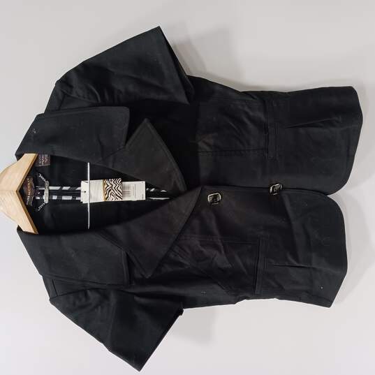 Dana Buchman Women's Black Tie Style SS Blazer Jacket Size 4 NWT image number 1