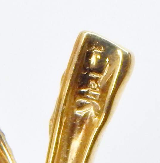 (G) VNTG 14K Yellow Gold Pearl Bow Ribbon Brooch 4.4g image number 4