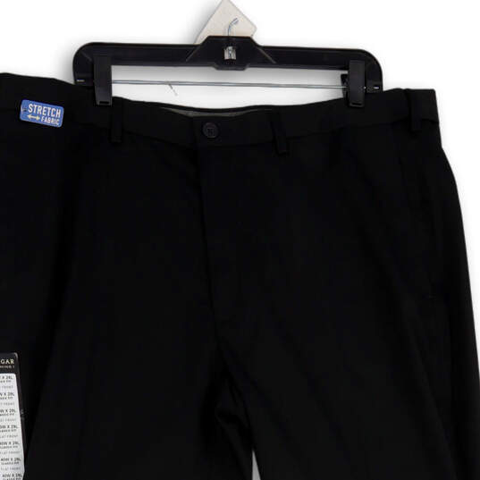 NWT Mens Black Stretch Flat Front Classic Fit Khaki Pants Size 40x29 image number 3