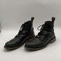 Mens Dellen D93665 Black Leather Round Toe Lace-Up Motorcycle Boots Size 13 image number 3