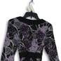 APT. 9 Womens Black Lavender Floral V-Neck Long Sleeve Fit & Flare Dress Size M image number 4