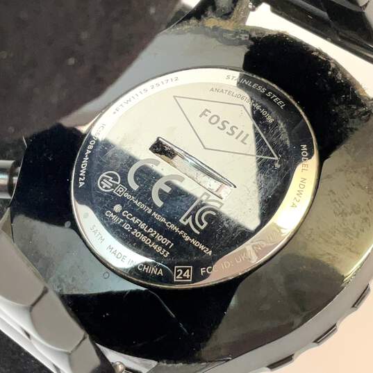 Designer Fossil NDW2A Black Stainless Steel Round Analog Dial Quartz Wristwatch image number 4