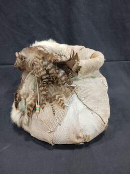 Vintage Navajo Handmade Fur & Feather Basket