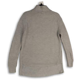 Womens Gray Turtleneck Tight-Knit Long Sleeve Ribbed Pullover Sweater Size S alternative image