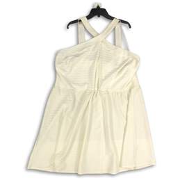 ASOS Womens White Sleeveless Halter Neck Back Zip Mini Dress Size 24