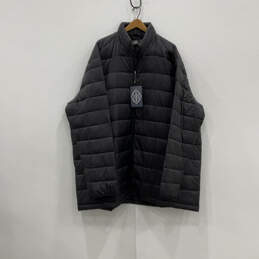 NWT Mens Black Long Sleeve Full-Zip Regular Fit Puffer Jacket Size 4XLT