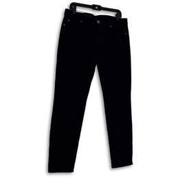Womens Blue Denim Dark Wash Pockets Stretch Skinny Leg Jeans Size 12