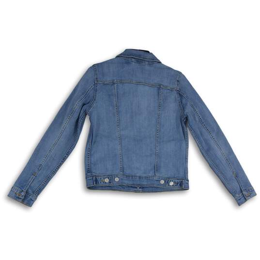 Levi Strauss & Co. Womens Light Blue Denim Long Sleeve Button Front Jacket Sz M image number 2