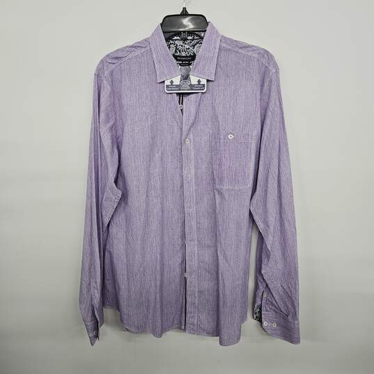 Purple Classic Fit Button Up Collared Shirt image number 1