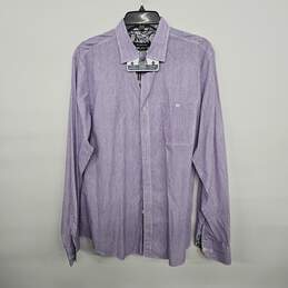Purple Classic Fit Button Up Collared Shirt