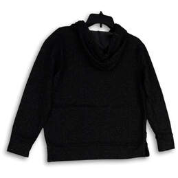 Womens Black Long Sleeve Side Slit Stretch Pullover Hoodie Size Medium alternative image