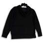 Womens Black Long Sleeve Side Slit Stretch Pullover Hoodie Size Medium image number 2
