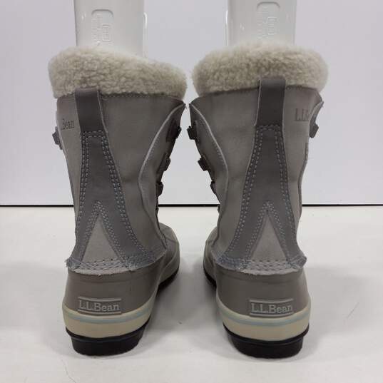 Women's Frost Gray Lace-Up Snow Boots Size 8M image number 5