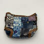 Womens Blue Multi Design Patchwork Inner Zipper Pocket Hobo Bag Purse image number 1