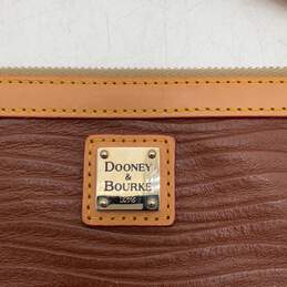 Dooney & Bourke Womens Brown Leather Inner Pocket Wristlet Wallet Clutch Purse alternative image