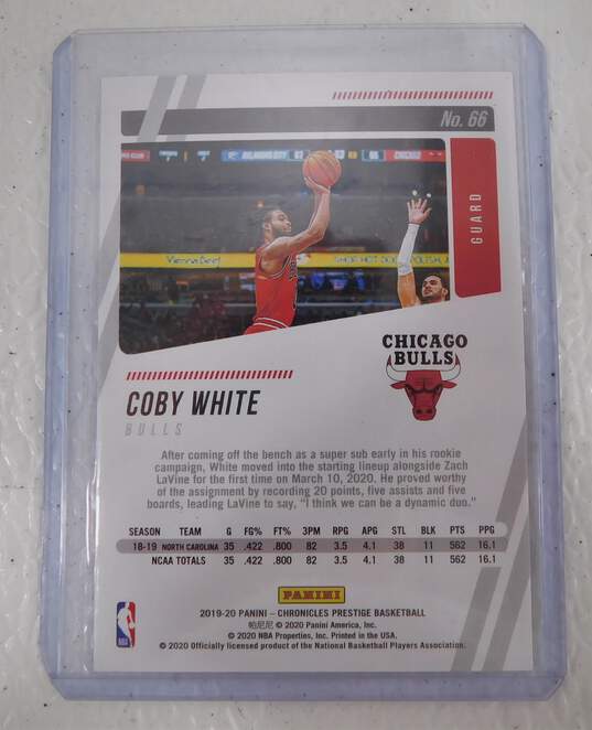 2019-20 Coby White Panini Prestige Rookie Chicago Bulls image number 2