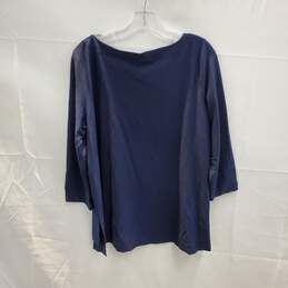 Eileen Fisher Navy Long Sleeve Pullover Top Size L alternative image