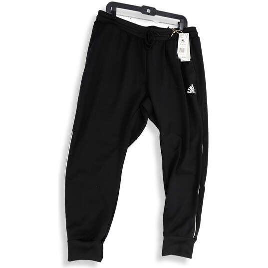NWT Mens Black Flat Front Elastic Waist Drawstring Jogger Pants Size XL image number 1