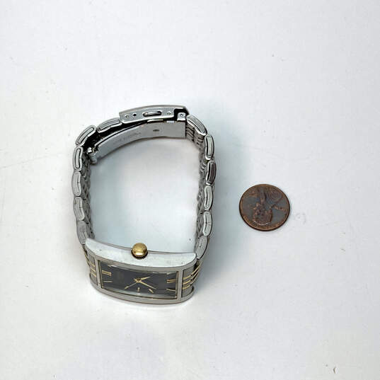 Designer Citizen Silver-Tone Chain Strap Square Analog Quartz Wristwatch image number 2