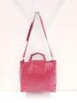 Anna Paola Croc Embossed Leather Satchel Red image number 2