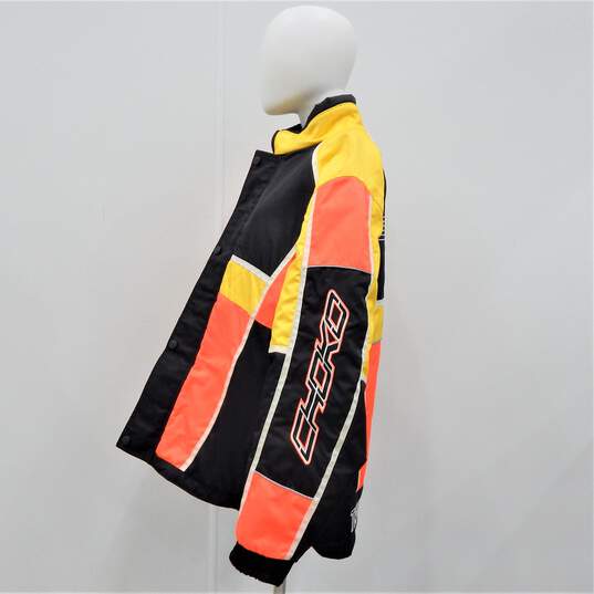 VTG Choko EXR Orange Yellow Snowmobile Racing Jacket Men's Size M image number 4