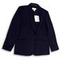 Womens Blue Shawl Collar Double Breasted Three Button Blazer Size 10 image number 1