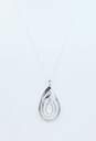 Sterling Silver Layered Teardrop Necklace Mini Hoop Earrings & Abstract Rings 22.7g image number 2