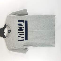 Alexander McQueen Men Grey Velvet Logo T-Shirt S