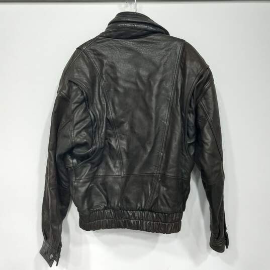 Andrew Marc Men's Black Leather Jacket Size S image number 4