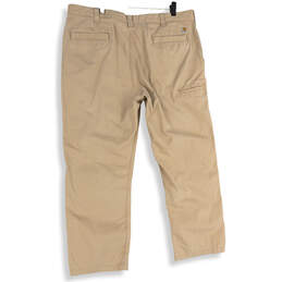 Mens Beige Flat Front Slash Pocket Straight Leg Chino Pants Size 42x30 alternative image
