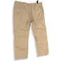 Mens Beige Flat Front Slash Pocket Straight Leg Chino Pants Size 42x30 image number 2