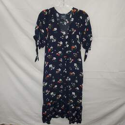 Anthropologie Maeve Short Sleeve Floral Button Front Dress Size 10