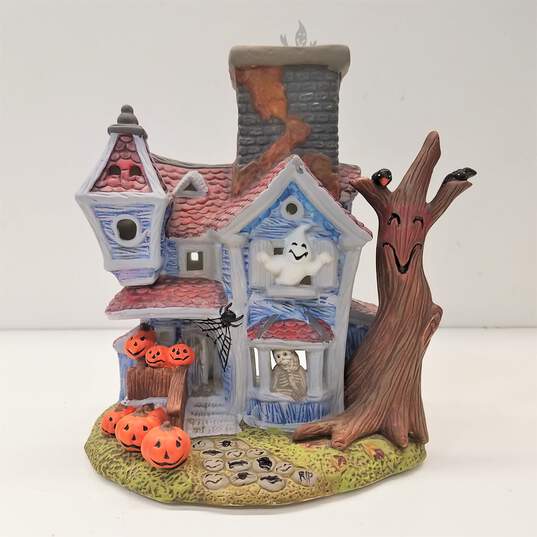 PartyLite Ghostly Tealight House Haunted Halloween P7862 image number 1