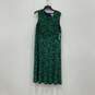 NWT Womens Blue Green Floral Sleeveless Crew Neck Shift Dress Size 16 image number 1