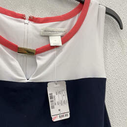 NWT Womens Blue White Sleeveless Keyhole Neck Back Zip Maxi Dress Size M alternative image