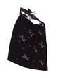 Womens Black Elastic Waist Slash Pockets Jeweled Casual Mini Skirt Size 4 image number 3
