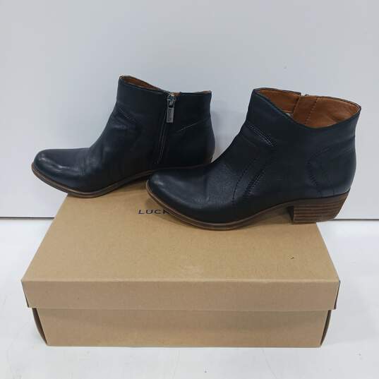 Women's Lucky Brand Black Brolly Ankle Boots Size 6M image number 2