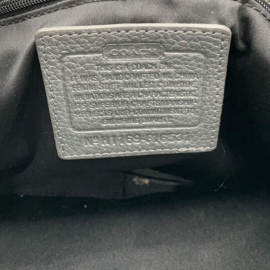 Womens Penelope Black Leather Inner Pockets Bottom Stud Zipper Shoulder Bag image number 7