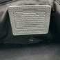 Womens Penelope Black Leather Inner Pockets Bottom Stud Zipper Shoulder Bag image number 7