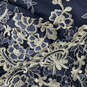 NWT Womens Navy Blue Floral Embroidered Back Zip V-Neck Maxi Dress Size M image number 5