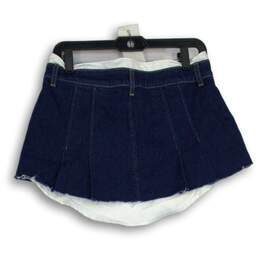 BDG Urban Outfitters Womens Blue White Denim Flat Front Mini Skirt Size Small alternative image