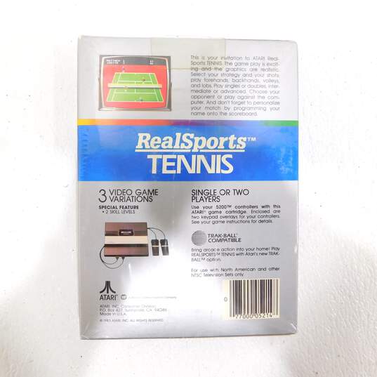 Atari 5200 Real Sports Tennis Game New Sealed In Box image number 2