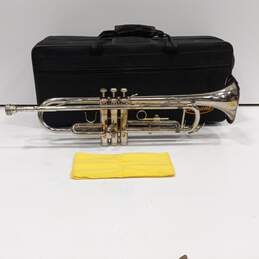 Merana Silver Tone Trumpet with Case & Cleaning Cloth