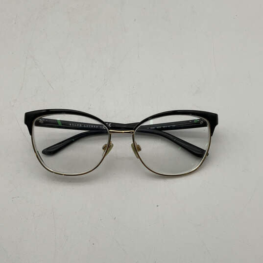 Womens RL 5099 Black Gold Clear Lens Full Rim Cat Eye Eyeglasses With Case image number 2