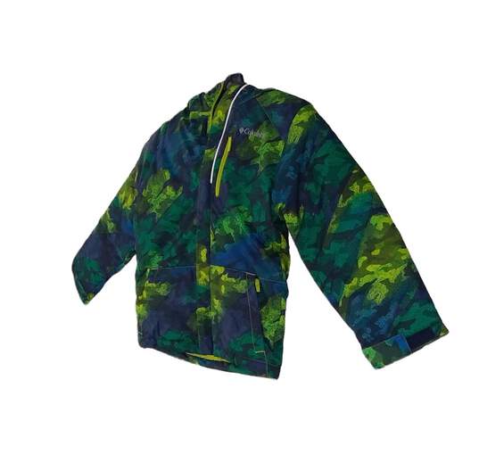 Boys Multicolor Long Sleeve Hooded Puffer Jacket Size XS (6/7) image number 1