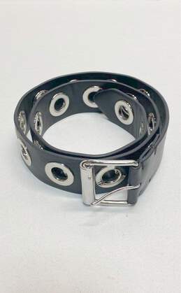 AllSaints Black Leather Grommet Belt Size S/M