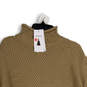 NWT Womens Beige Knitted Mock Neck Long Sleeve Pullover Sweater Size S image number 3