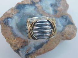 Peter Thomas Roth Sterling Silver & Gold Plate X Stacked Ring 12.5g alternative image