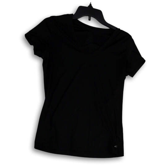 Womens Black Round Neck Short Sleeve Stretch Pullover T-Shirt Size S image number 1