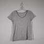 Womens Pineapple Print V-Neck Short Sleeve Pullover T-Shirt Size Medium image number 1